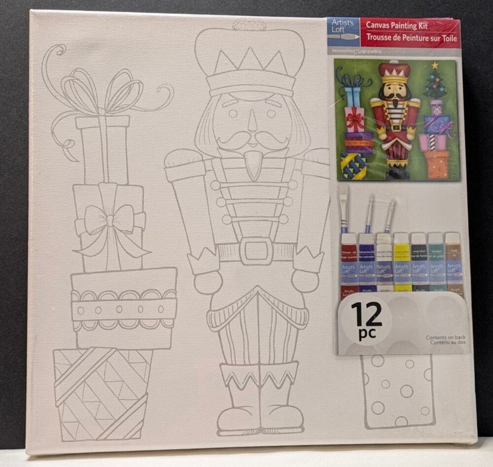 Artist's Loft Canvas Painting Kit Nutcracker 12 pc